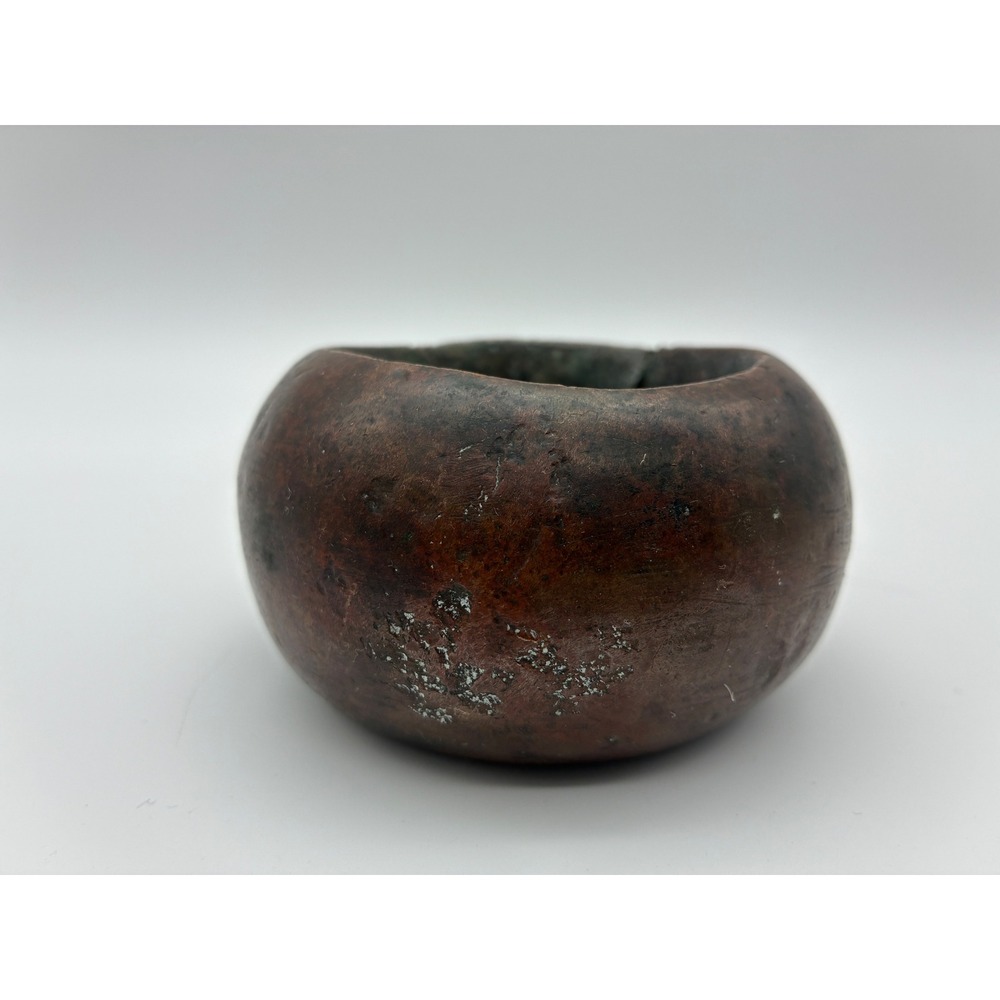 Antique African Copper Alloy Currency Bangle Heavy Cast Chevron Hatched 3.5in - Picture 4 of 8
